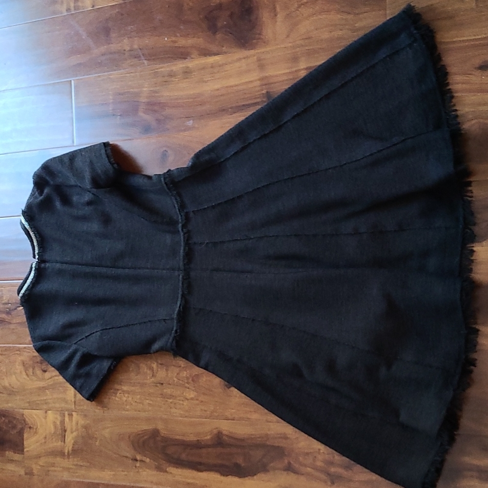 πHost Pickπ Rebecca Taylor Tweed Black Fringe Dress - Picture 13 of 14